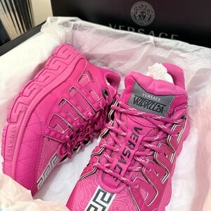 Versace Trigreca Sneakers - Pink, Women's Size 8, Like New | Designer Luxury